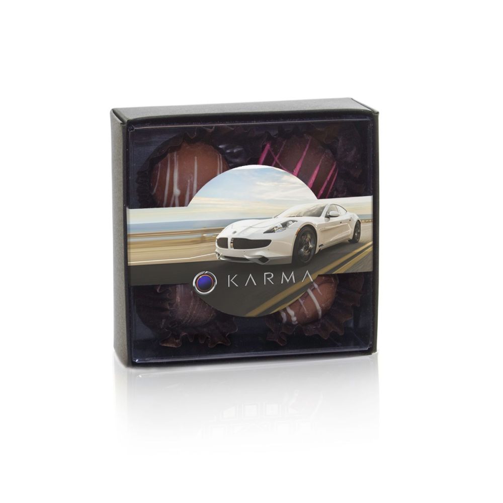 4-Piece Truffle Set w Imprinted Ribbon/Sleeve