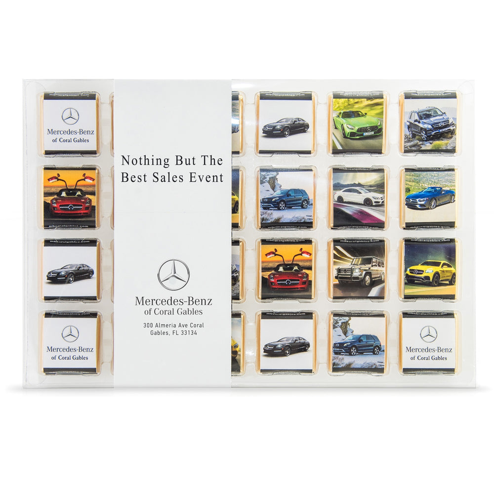 48 Chocolate Squares in Clear Box