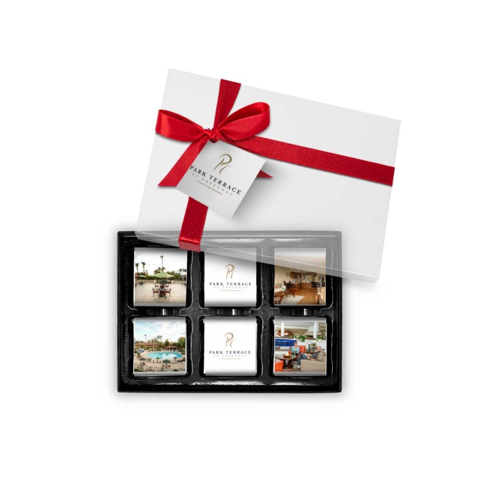 6 Chocolate Squares in Gift Box
