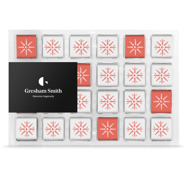 48 Chocolate Squares in Clear Box