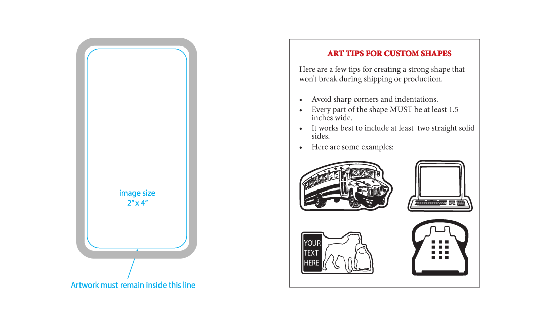 Artwork Layout 2x4in custom shape
