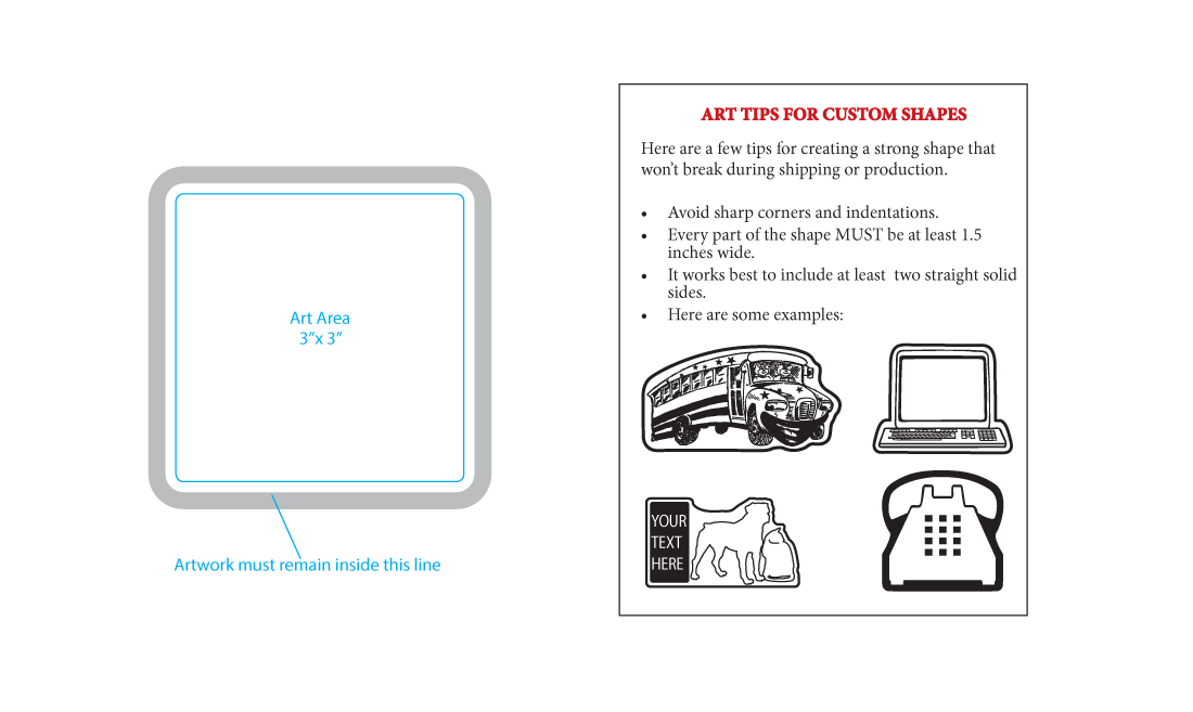 Artwork Layout 3x3in custom shape