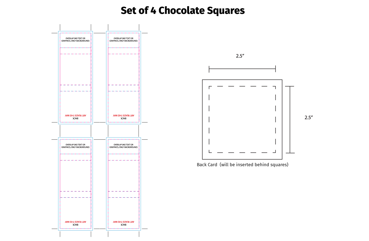 Artwork Layout 4-piece chocolate squares