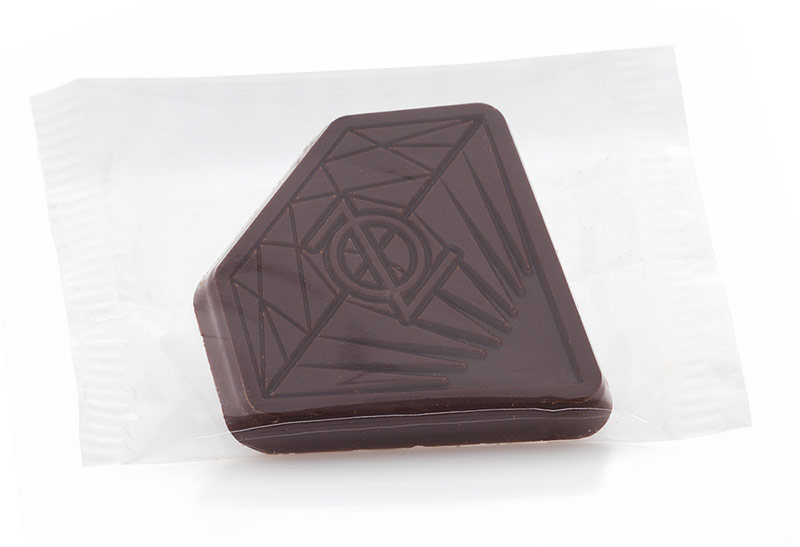 Foiled chocolate shapes