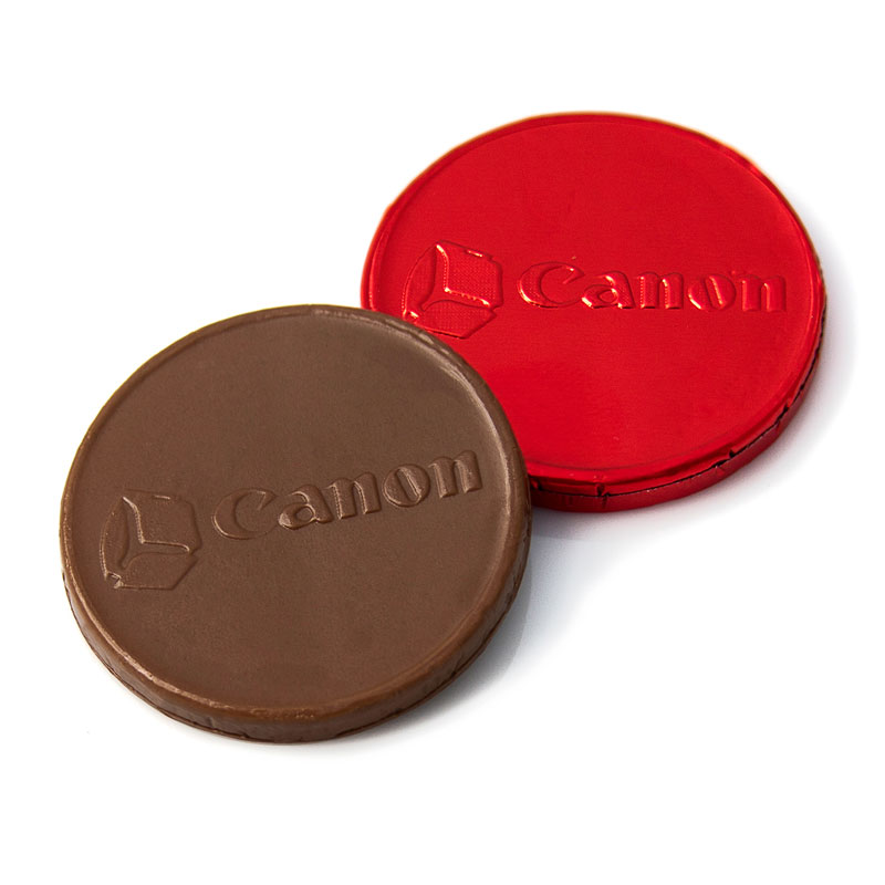 Logo on chocolate coin